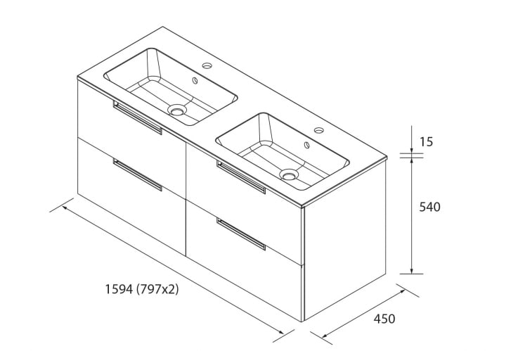 Conjunto mueble de baño Salgar Leni Croquis 18