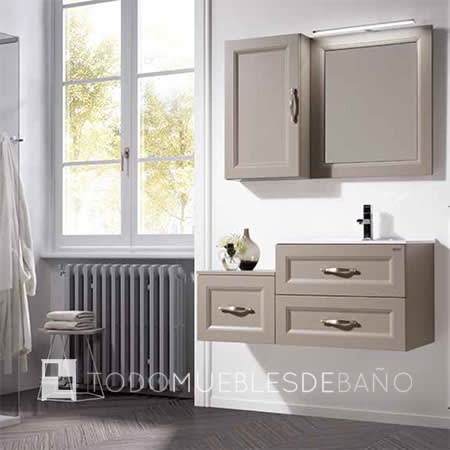 Muebles de baño con lavabo desplazado