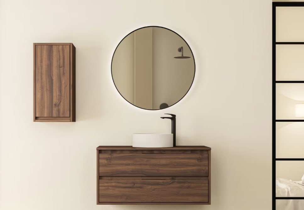 Mueble de baño color nogal: la tendencia infinita