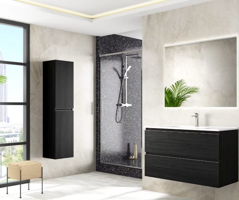 Cómo decorar un baño negro y llenarlo de luz