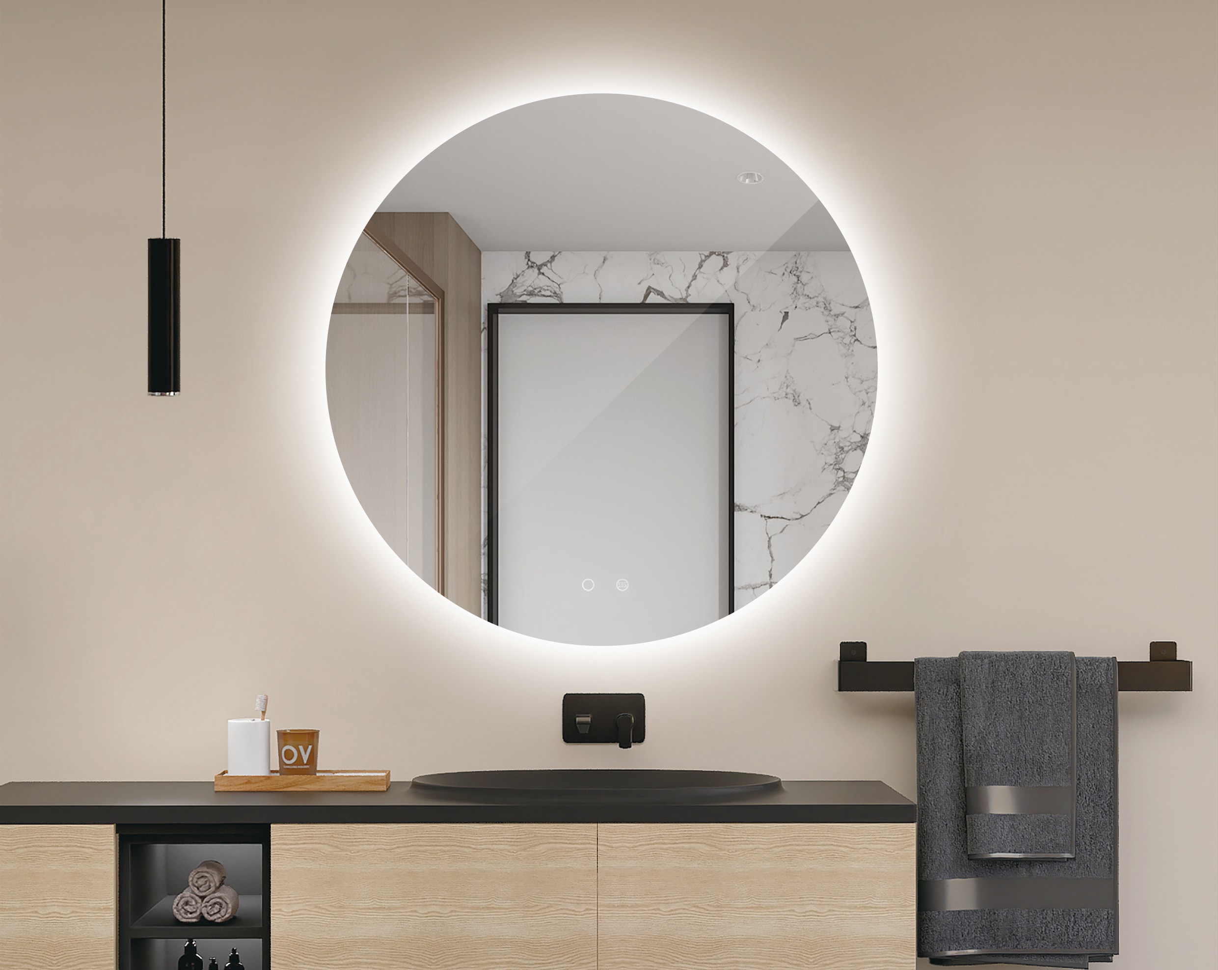 Espejo de baño con luz led led bluetooth antivaho 80x120 cm en 2023