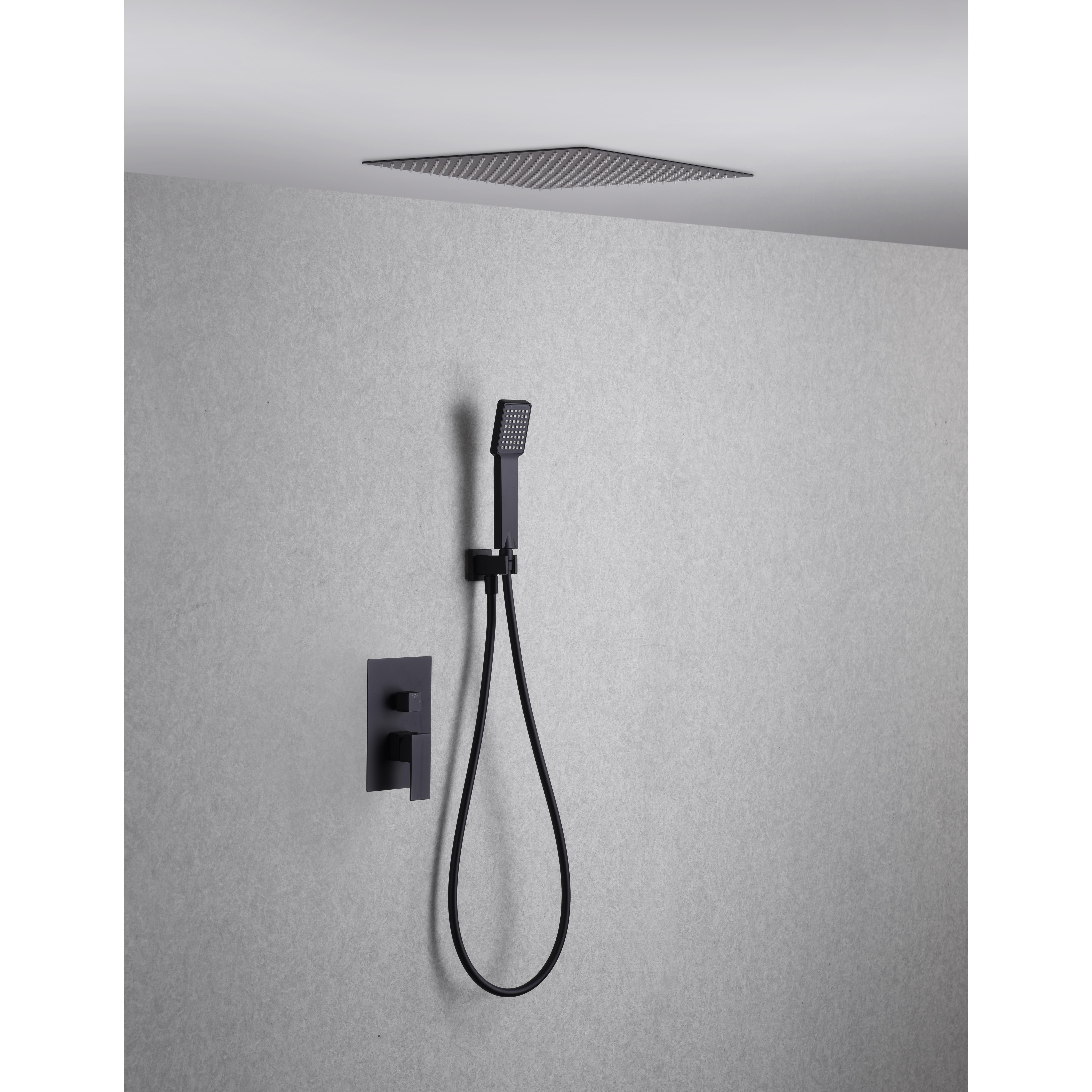 Conjunto de ducha de Tres monomando empotrado con maneta blanco