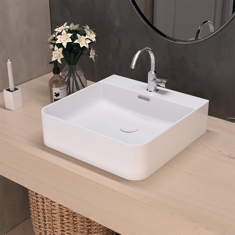 Lavabo sobre encimera de ArtandBath 42x42x13 de cerámica Eume