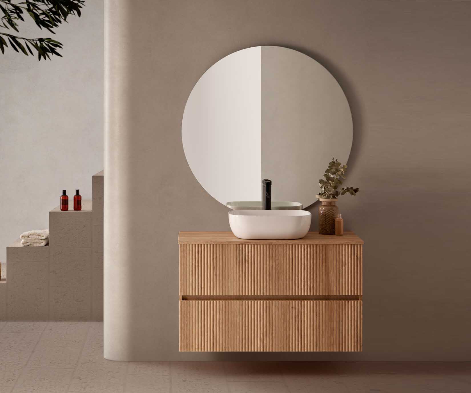 Mueble de baño de 120 cm + lavabo doble de cerámica, Manhattan, L 120 X A  86,8 X P 45 cm Chicago Mina + Patas Varma