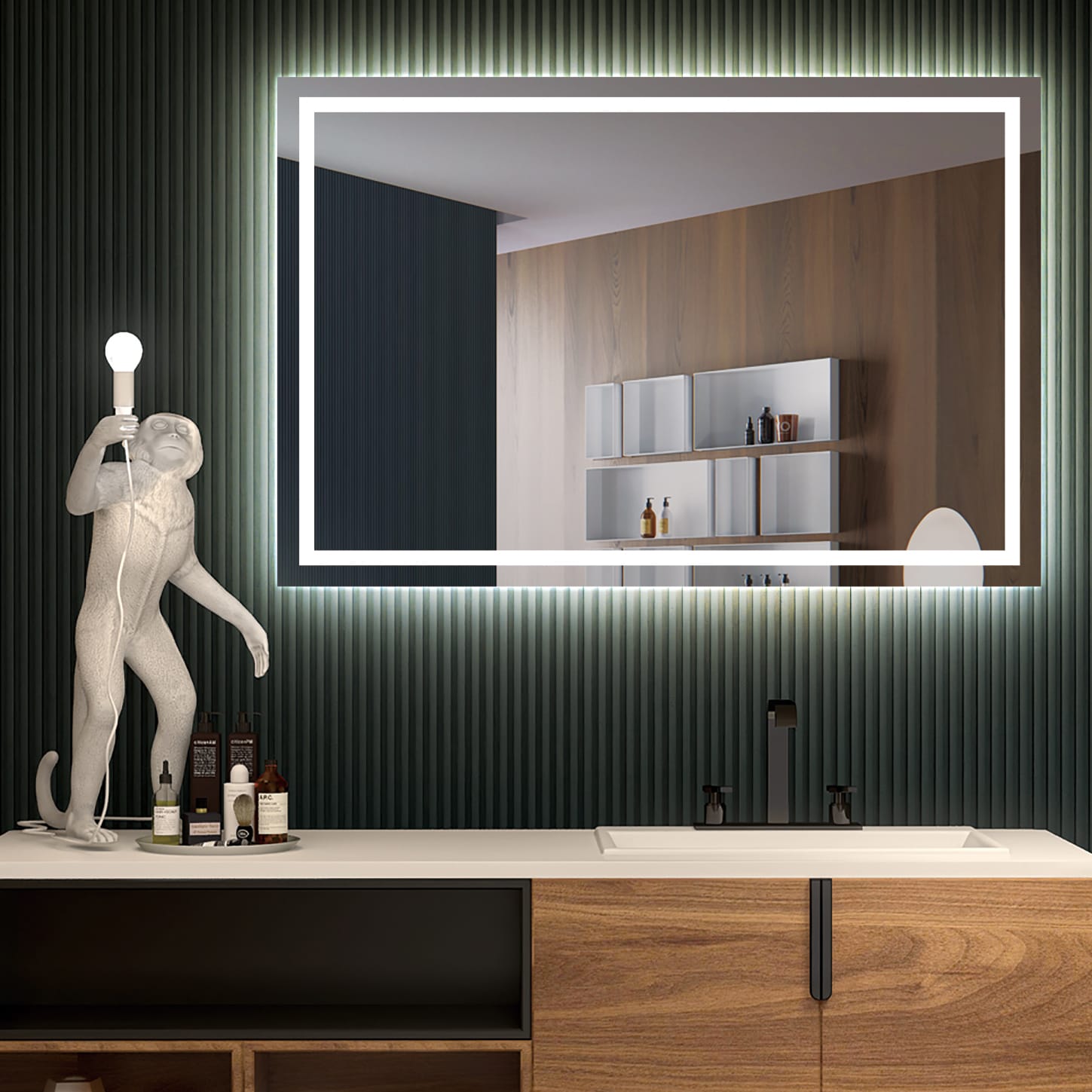 Espejo De Bano Celle Blanco 80 X 70 X 3,4 – Los muebles mas baratos