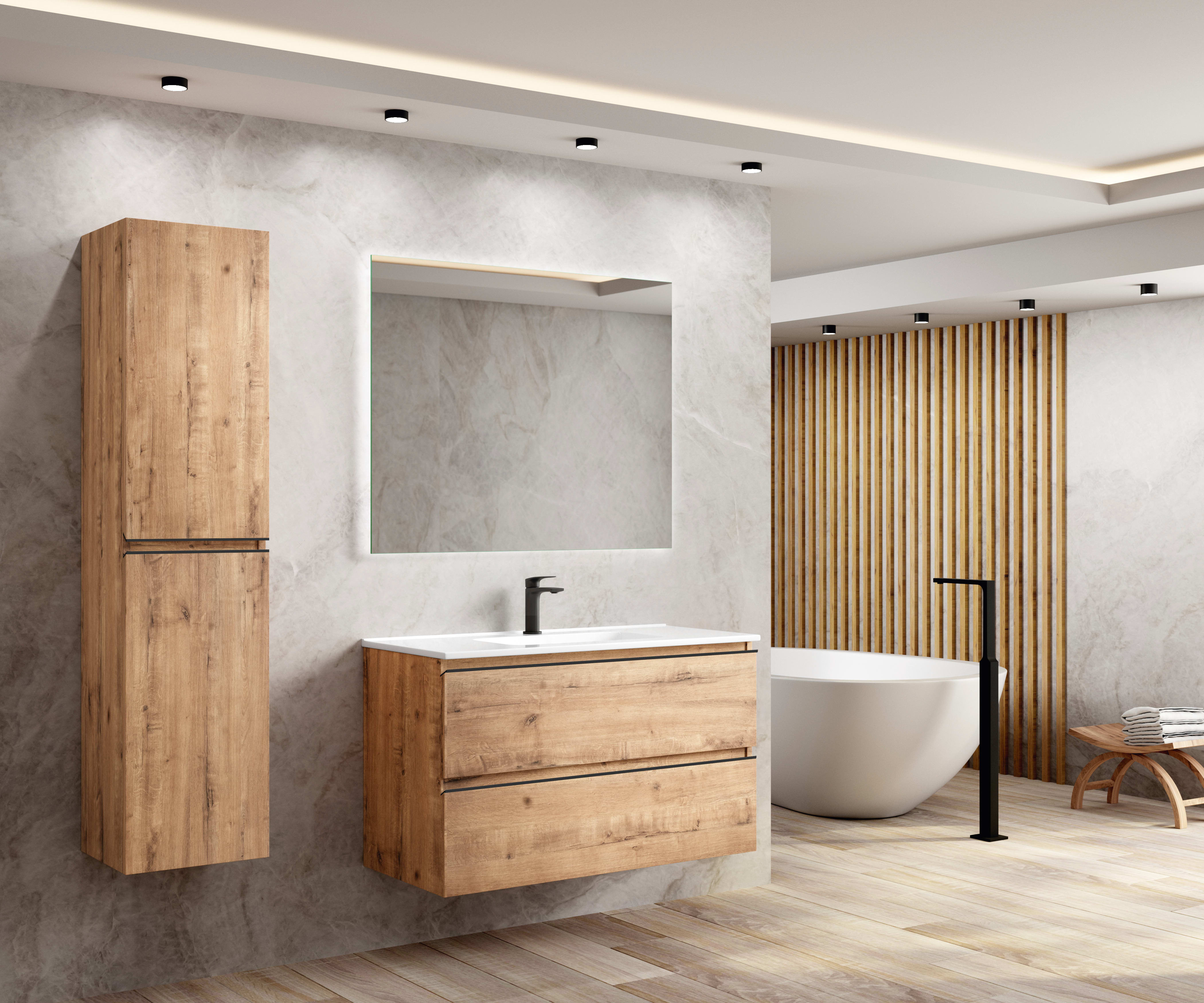 Mueble lavabo VIREO 120cm con lavabo blanco - color a elegir for only  929,00 € von Bernstein Badshop