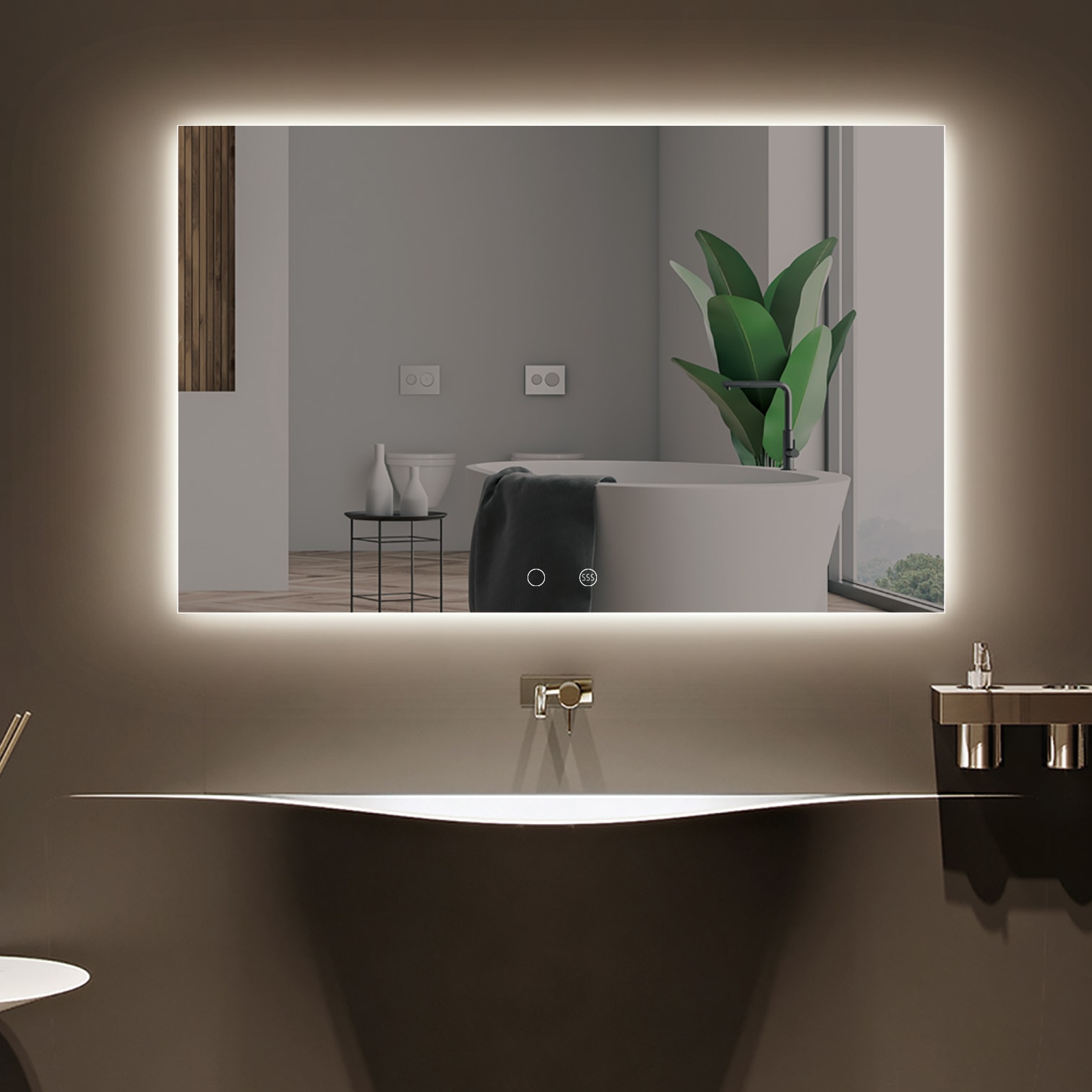 Espejo De Bano Celle Blanco 80 X 70 X 3,4 – Los muebles mas baratos