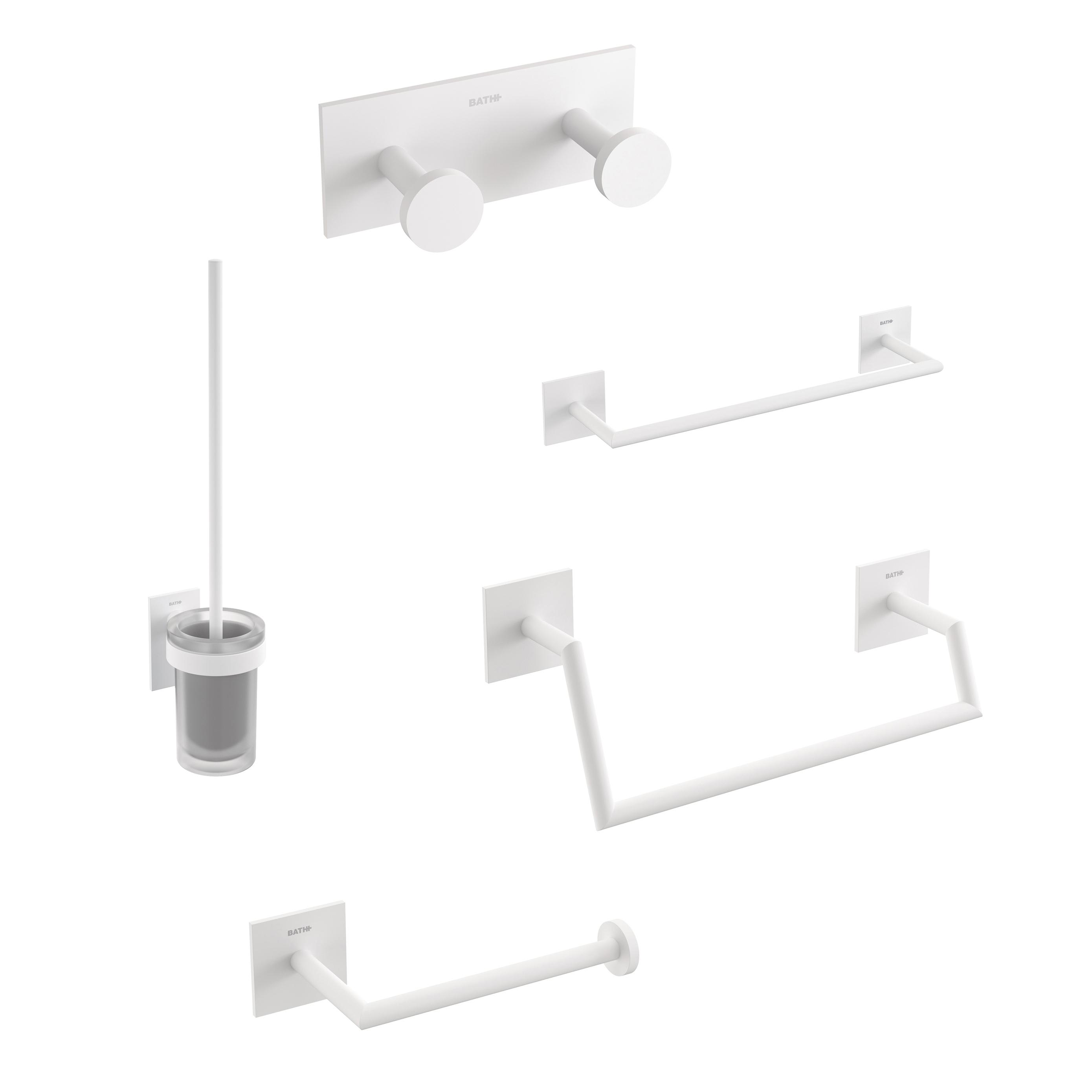 Conjunto accesorios pared Granada 5 piezas blanco - Ref: 640 - ABC Baño